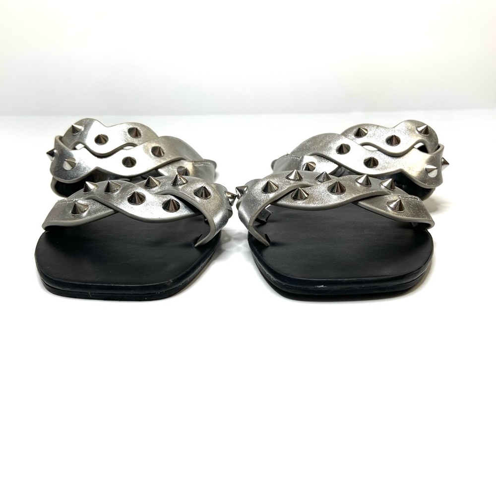 MARC FISHER Bodil Silver Studded Slide Sandal - Picture 12 of 16